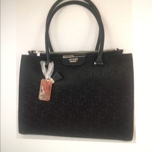 Guess “RYANN” Society Carryall-Genuine Leather-blk
